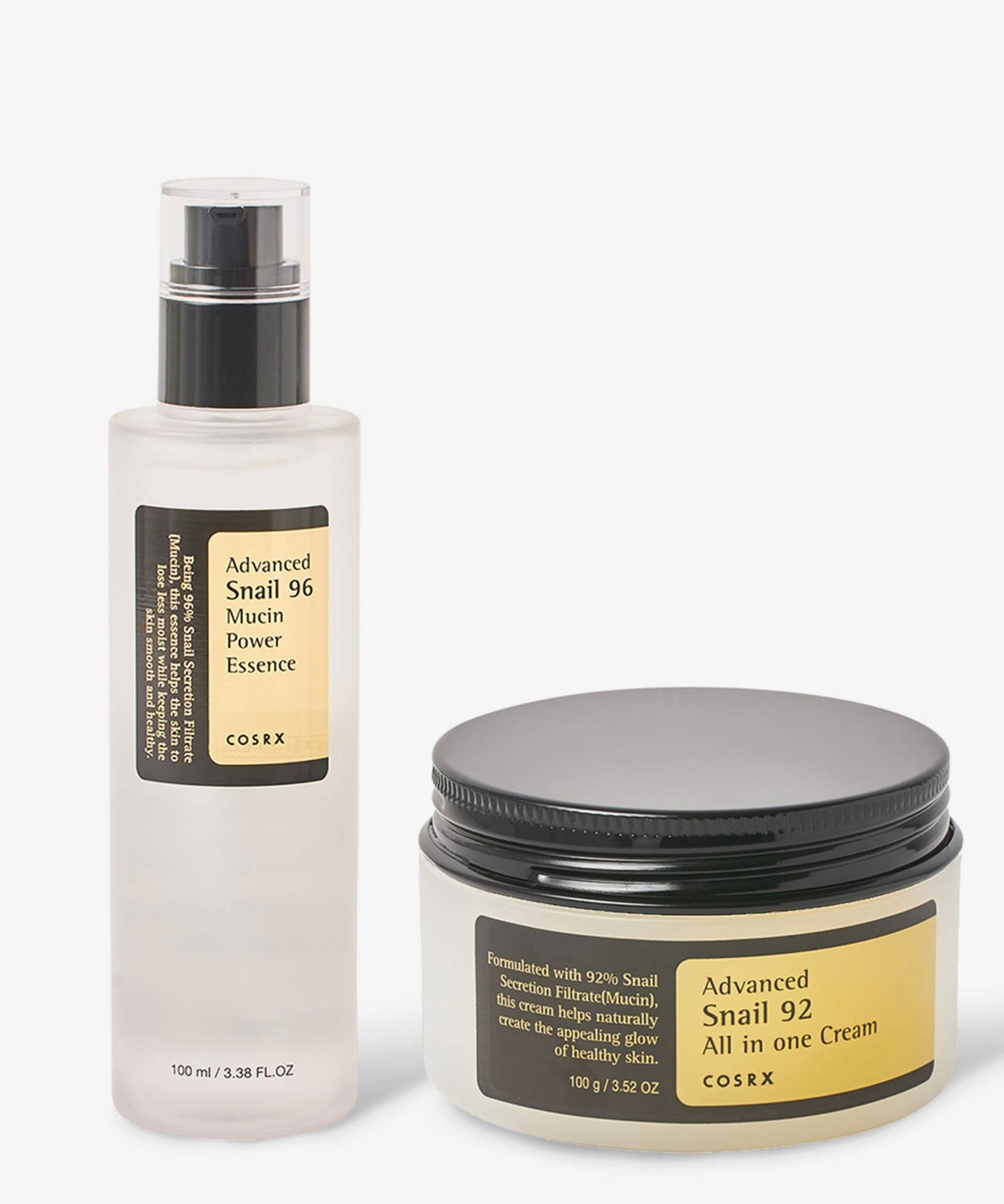 COSRX Combo Snail 92 All In One Cream 100g+ Snail 96 Mucin Power Essence 100ml - THE BEAUTY HEAVEN