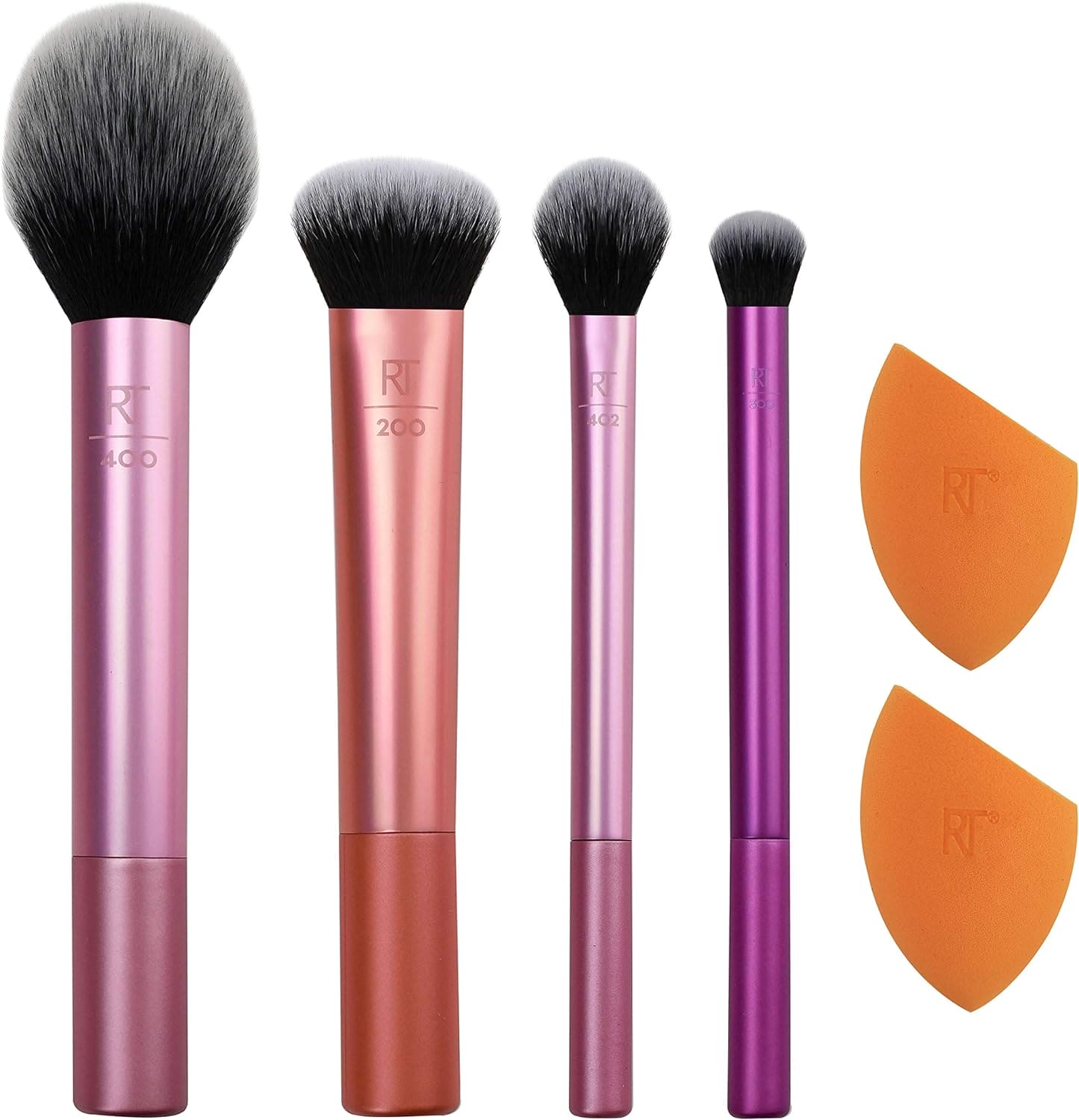 Real Techniques Everyday Eyeshadow Brush Set with Makeup Brushes and 2 Sponges