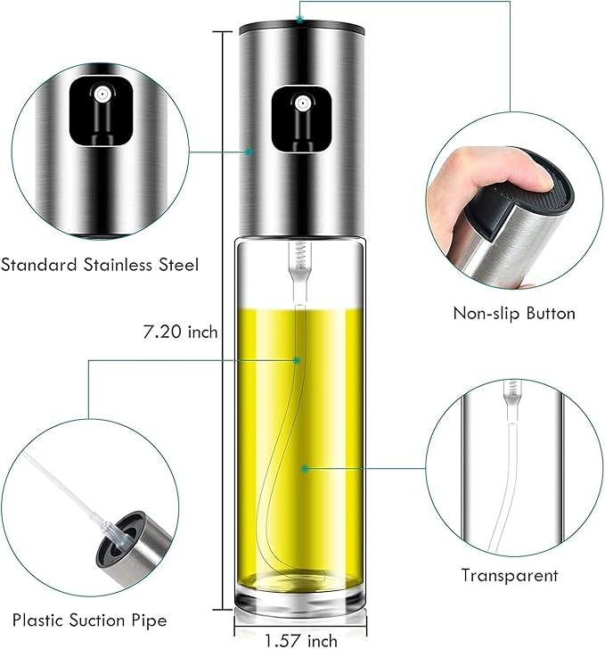 Oil Spray Bottle stainless steel cap
