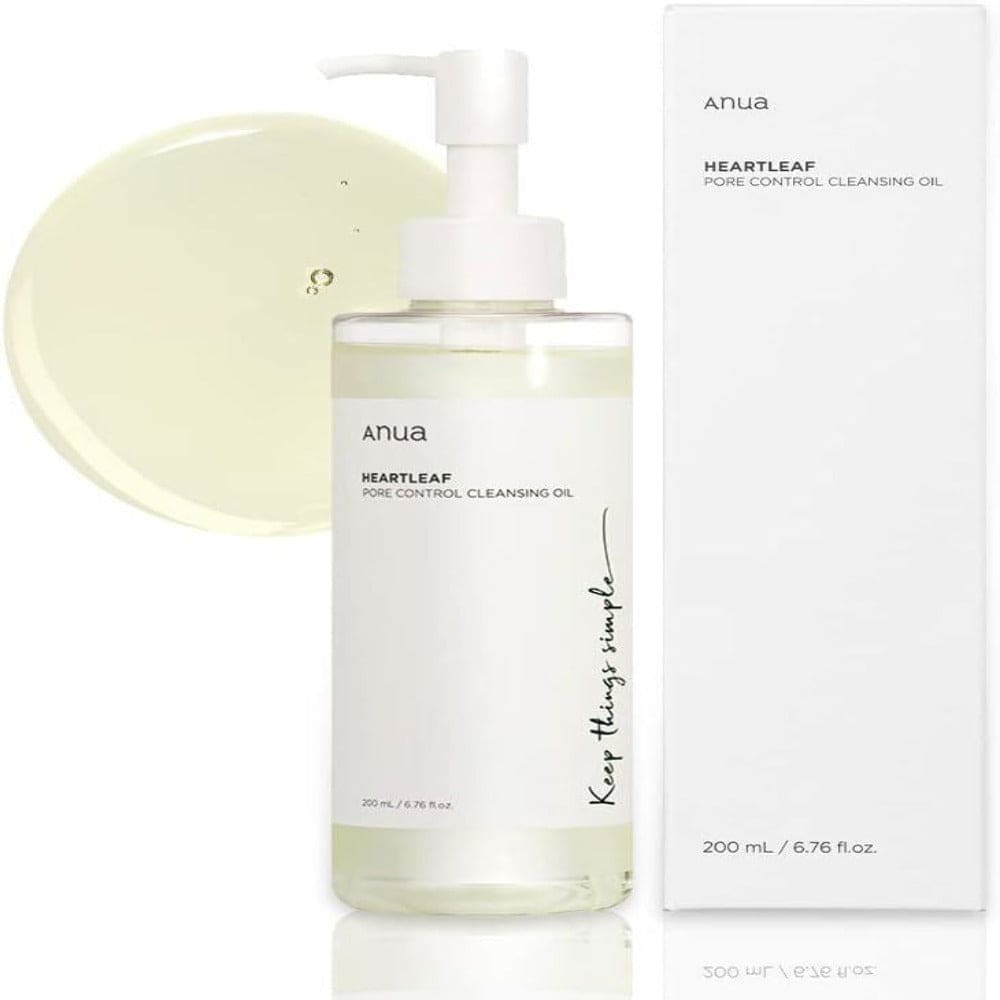 ANUA Heartleaf Pore Control Cleansing Oil Korean Facial Cleanser, Daily Makeup Blackheads Removal 6.76 fl oz(200ml) - THE BEAUTY HEAVEN