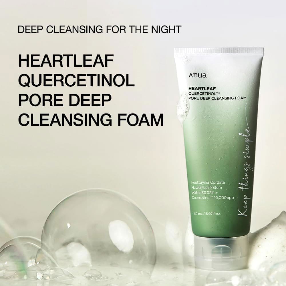 ANUA Heartleaf Quercetinol Pore Deep Cleansing Foam - THE BEAUTY HEAVEN