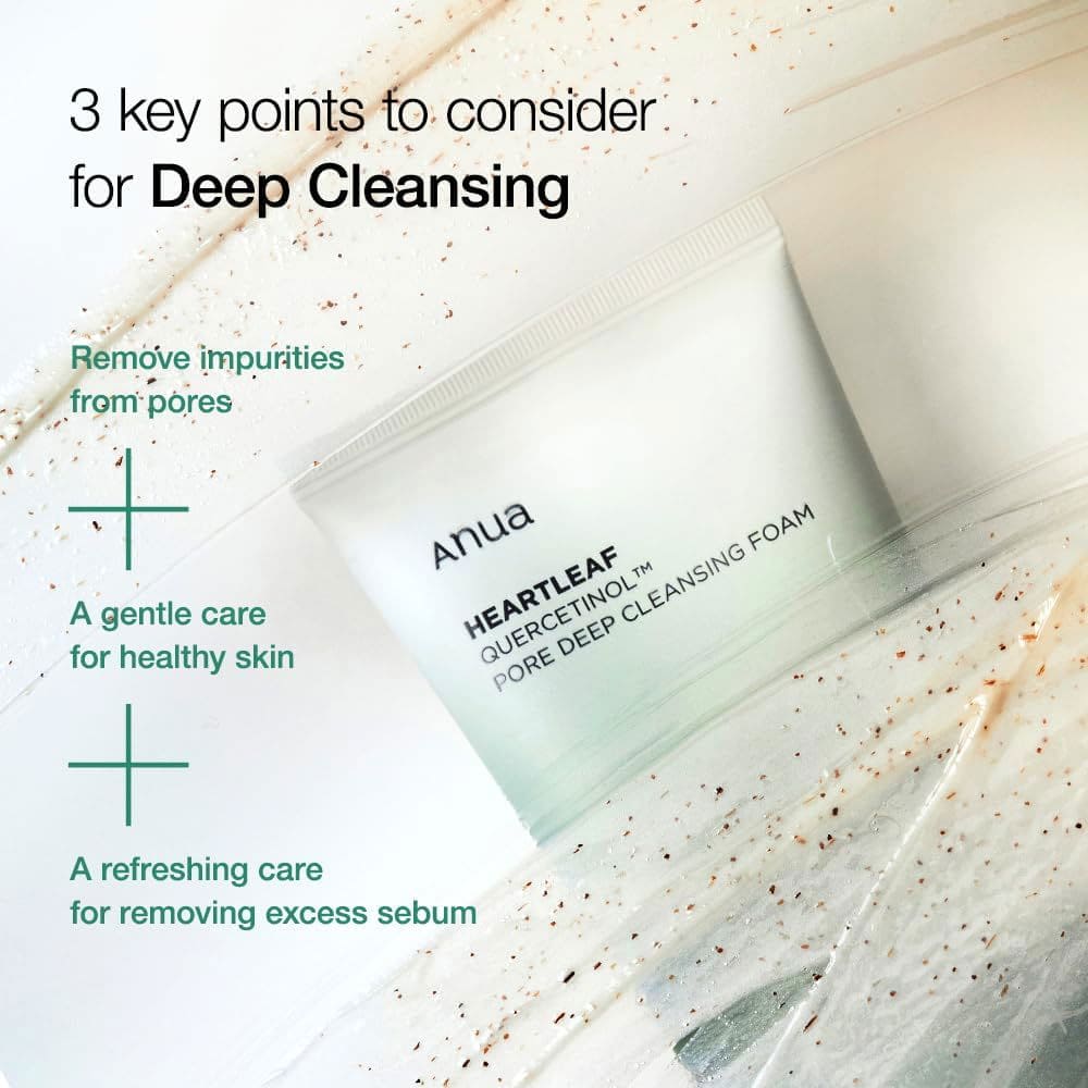 ANUA Heartleaf Quercetinol Pore Deep Cleansing Foam - THE BEAUTY HEAVEN