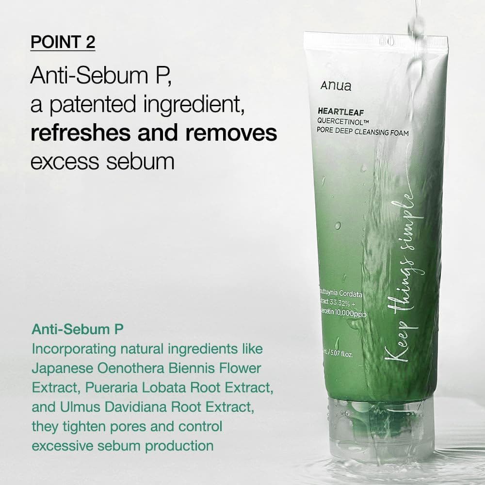 ANUA Heartleaf Quercetinol Pore Deep Cleansing Foam - THE BEAUTY HEAVEN