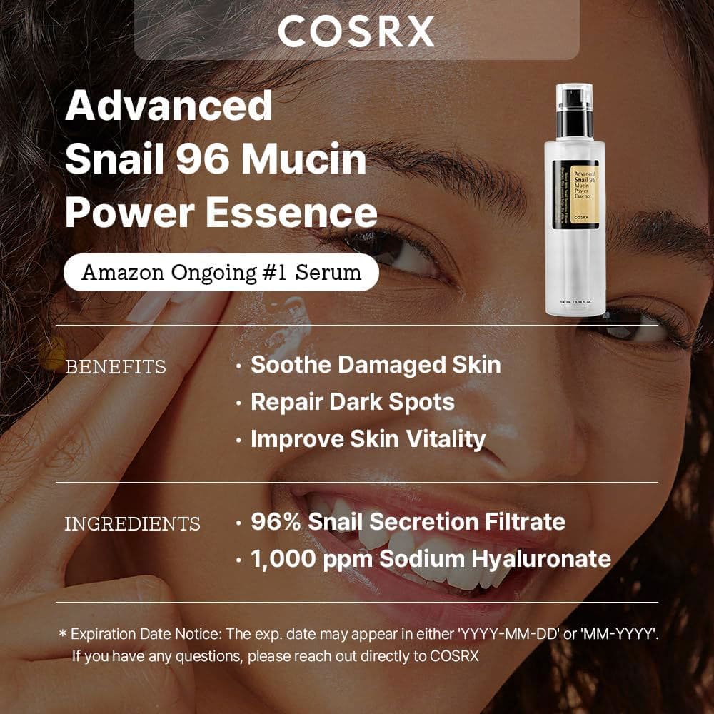 COSRX Combo Advanced Snail 96 Mucin Power Essence Face Moisturizers 100ml + Acne Pimple Patch 1 Pack (24 Count) - THE BEAUTY HEAVEN