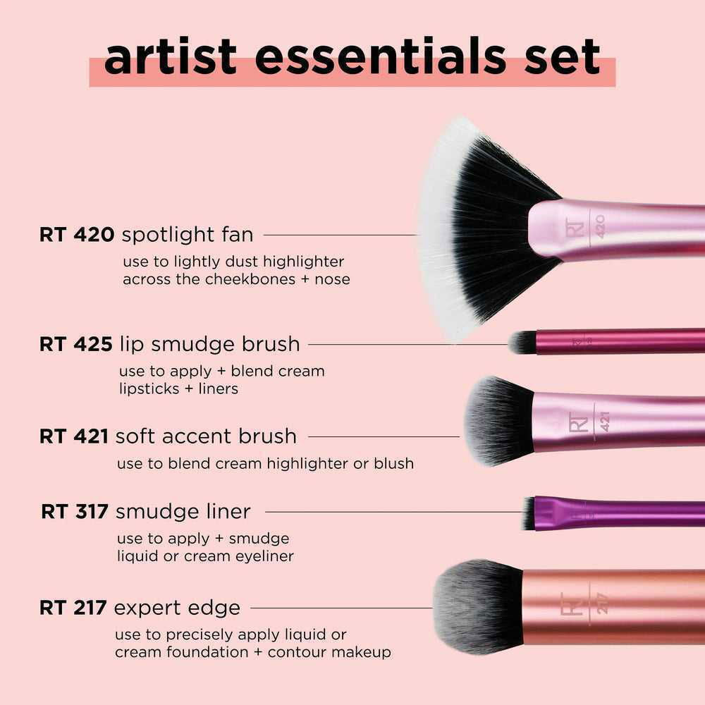 Real Techniques Artist Essentials Makeup Brush Set - THE BEAUTY HEAVEN