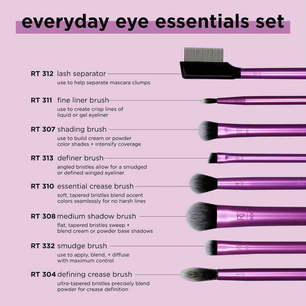 Real Techniques Everyday Eye Essential Makeup Brush Set - THE BEAUTY HEAVEN