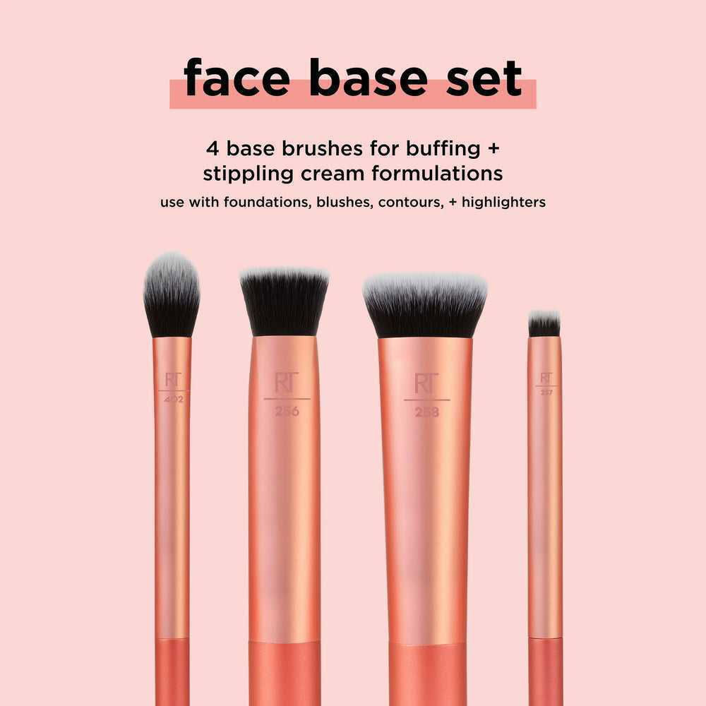 Real Techniques Face Base Makeup Brush Set - 4 Count - THE BEAUTY HEAVEN